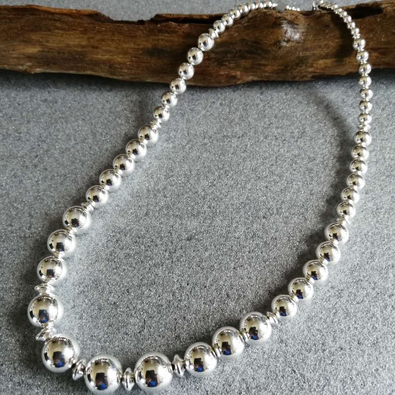 唯一無二！数珠形状ネックレス50cm！4・6・8・10・12・14mmナバホ形状