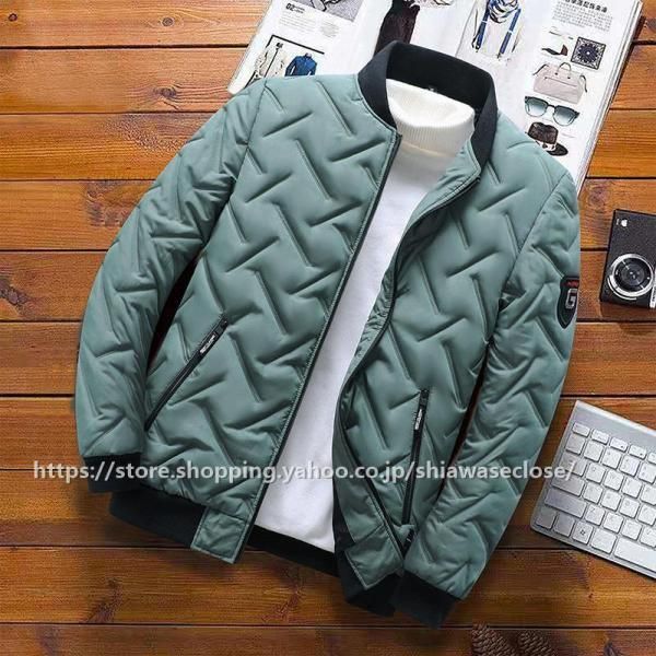 ダウンジャケット メンズ ジャンパー 厚手 冬 キルティングジャケット ダウン 防寒服 スタジャン アウター ノーカラージャケット カジュアル