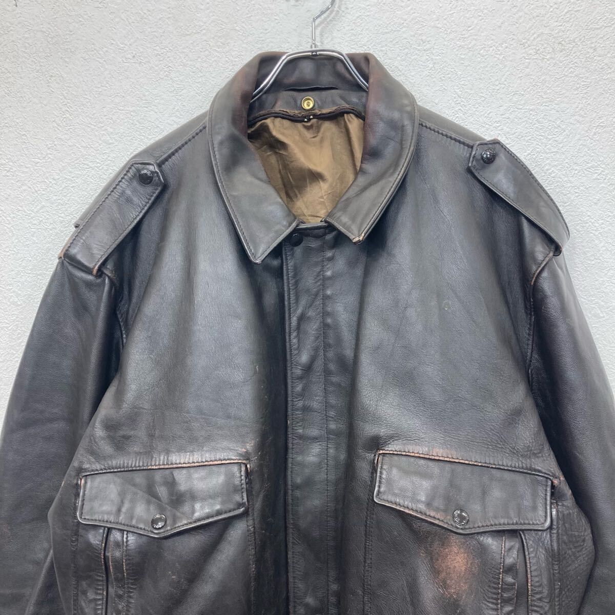 SCHOTT フライト レザージャケット Lサイズ位 ブラウン ショット 90's