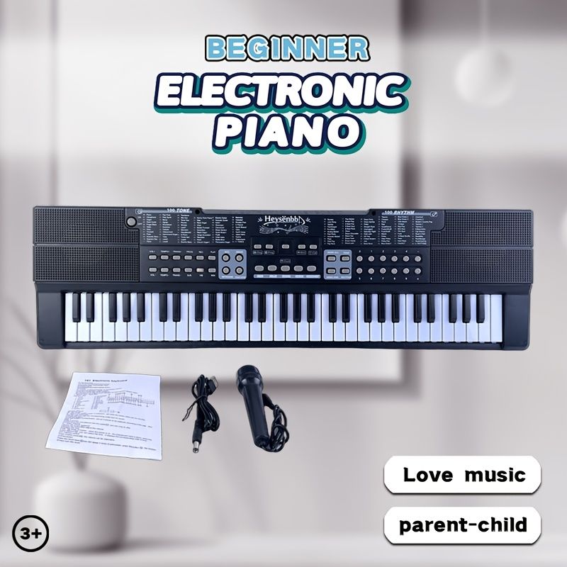 ブラック＆ホワイトデザイン レコーディングキーボード｜音楽遊び時間｜シンプルなインターフェース