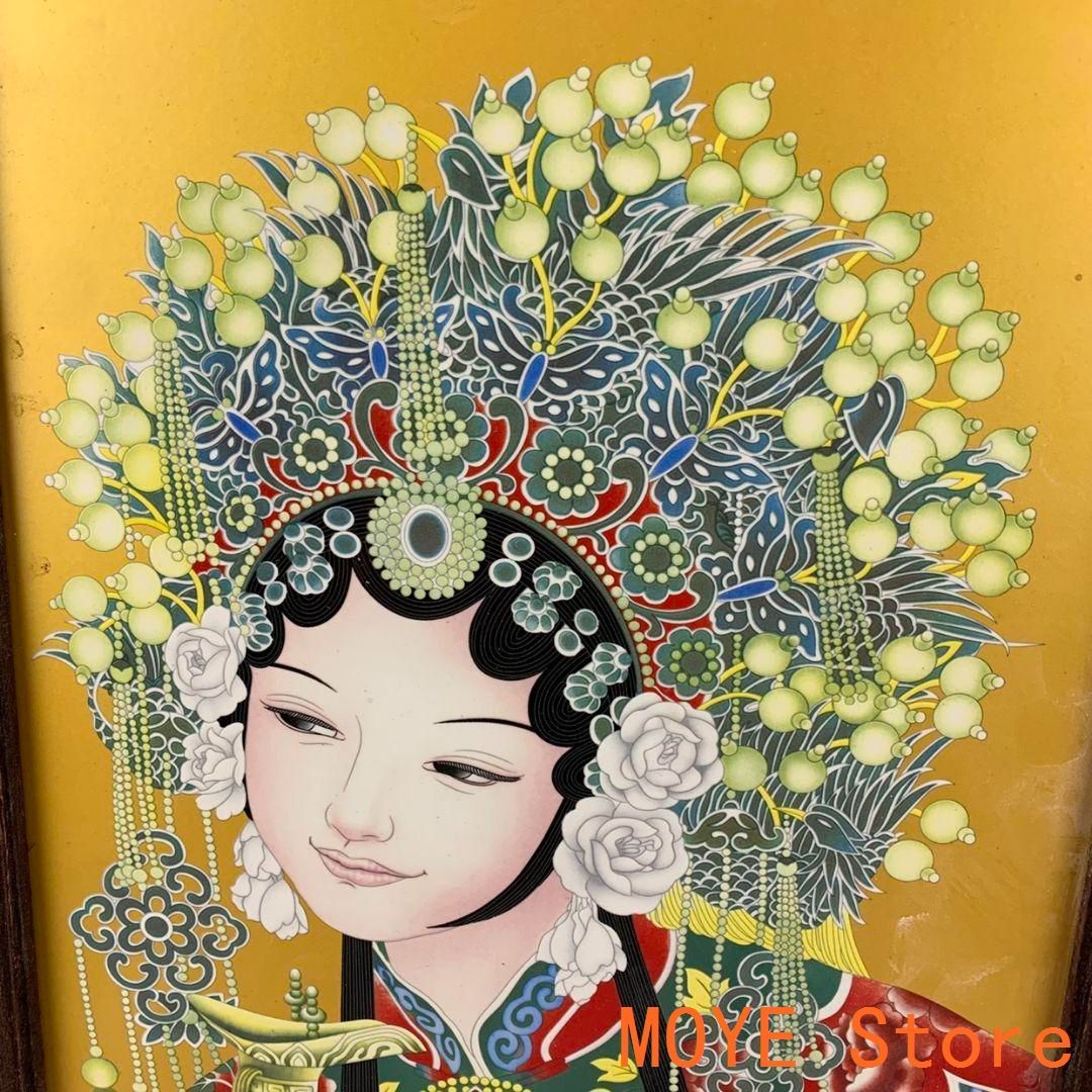 景徳鎮 陶磁器 パステル人物国色天香磁板画 磁器置物 装飾品