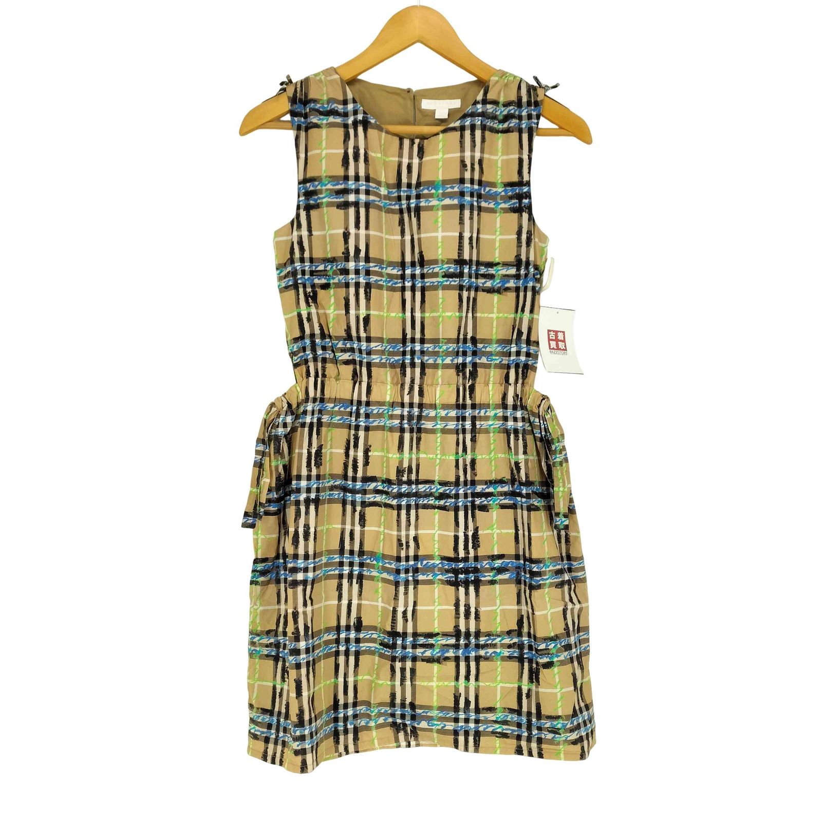 1点限り★BURBERRY★チェック柄ワンピース♪ ☆早物勝ち! バーバリー BURBERRY ブルーネオン柄 ノヴァチェックワンピース