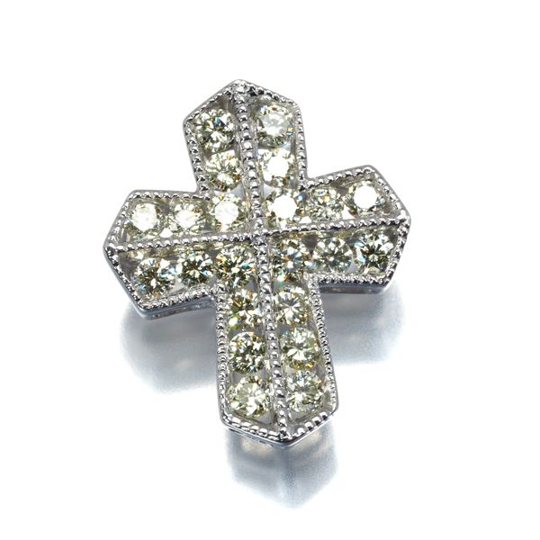 K18WG グレーダイヤモンド ペンダントトップ K18WG グレーダイヤモンド ペンダントトップ