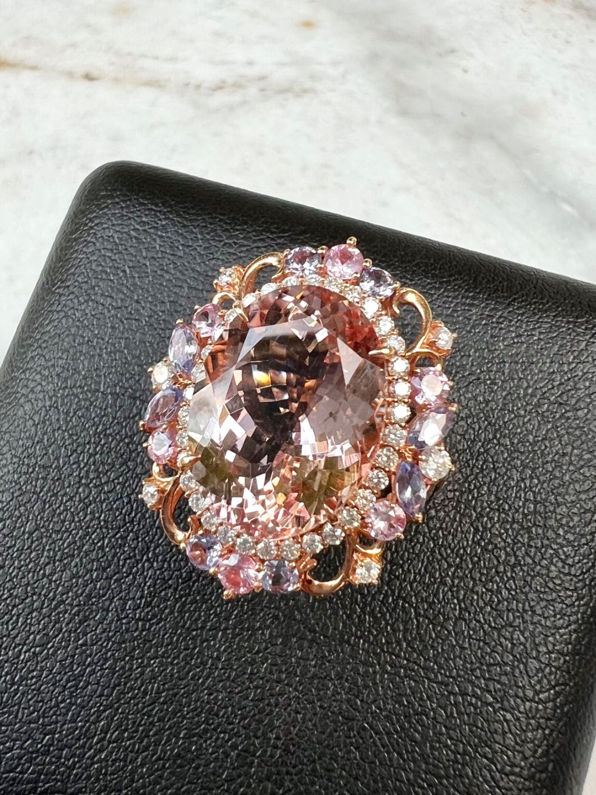 超可愛いぃ！K18PG モルガナイトリング 10.41ct《1点もの！》 モルマックス