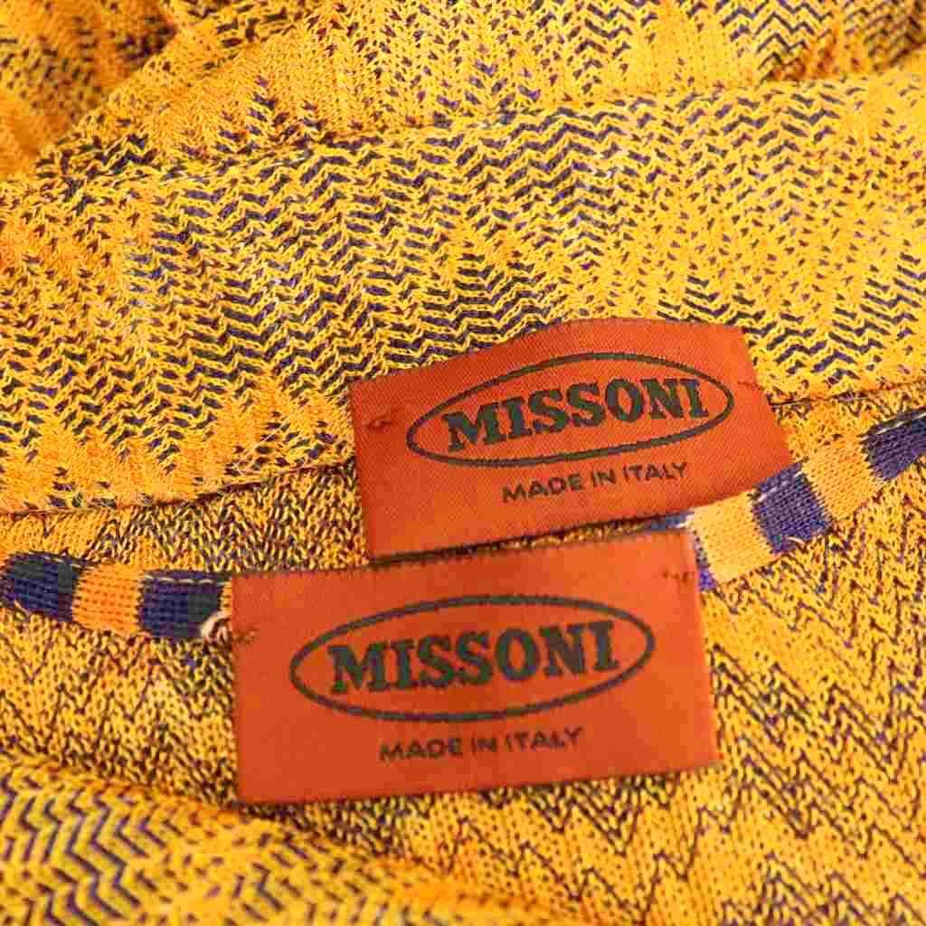MISSONI オレンジタグ ボタンレス 総柄 カーディガン 46 大きいサイズ MISSONI オレンジタグ ボタンレス 総柄 カーディガン 46 大きい