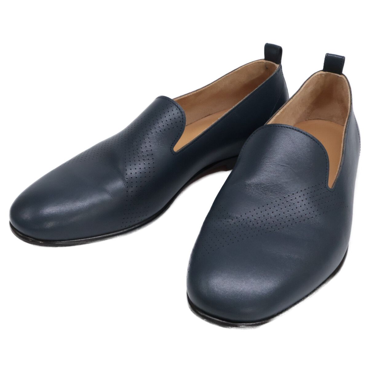 HERMES エルメス パンチングレザー スリッポン 40 1|2