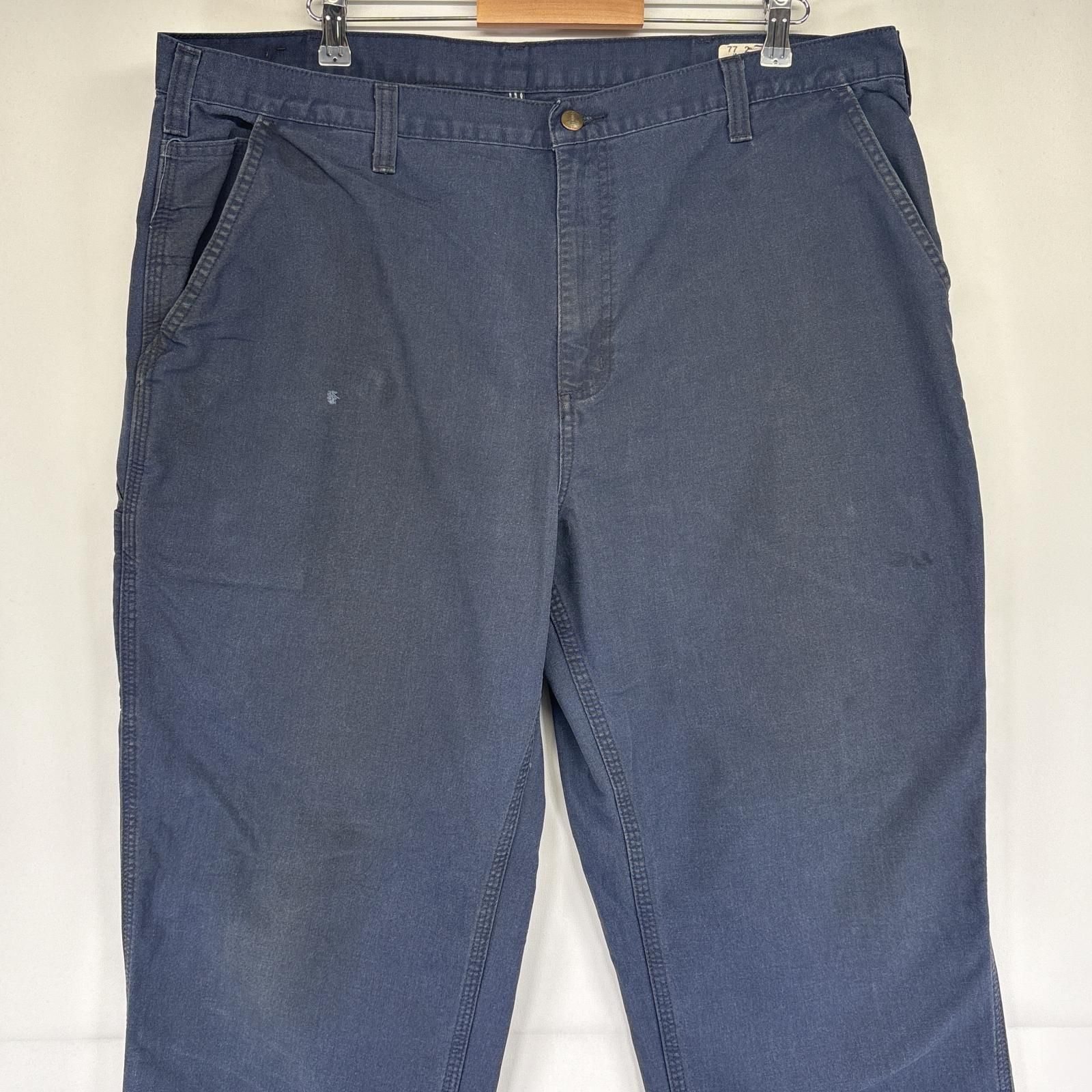 古着 カーハート Carhartt ワークパンツ ダック ペインターパンツ 大きいサイズ ワンポイントロゴ w42 L36  ネイビー メンズ