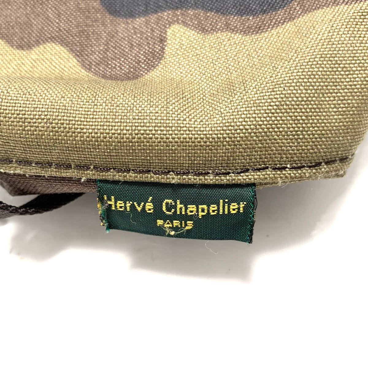 Herve Chapelier(エルベシャプリエ) ショルダーバッグ - カーキ×ブラウン×マルチ Nライン/迷彩柄 ナイロン