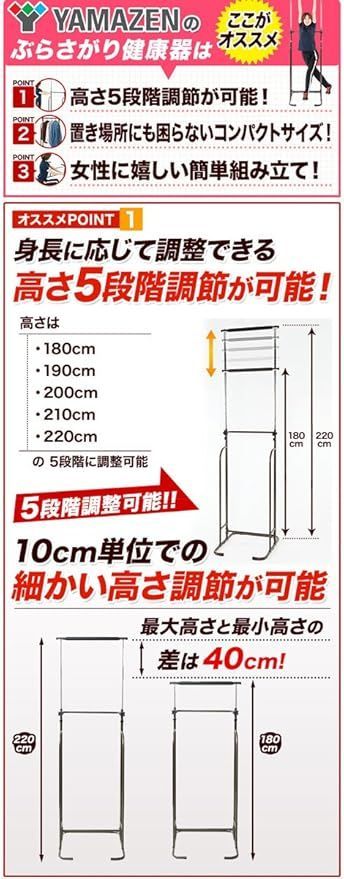 【在庫処分】山善 ぶらさがり健康器 BBK-220(DBR)