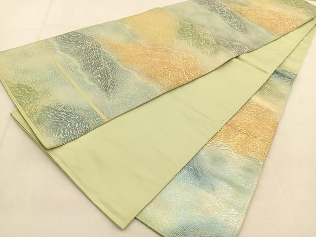 平和屋着物◎六通柄袋帯 重ね山文 金銀糸 正絹 逸品 BAAU2936yc