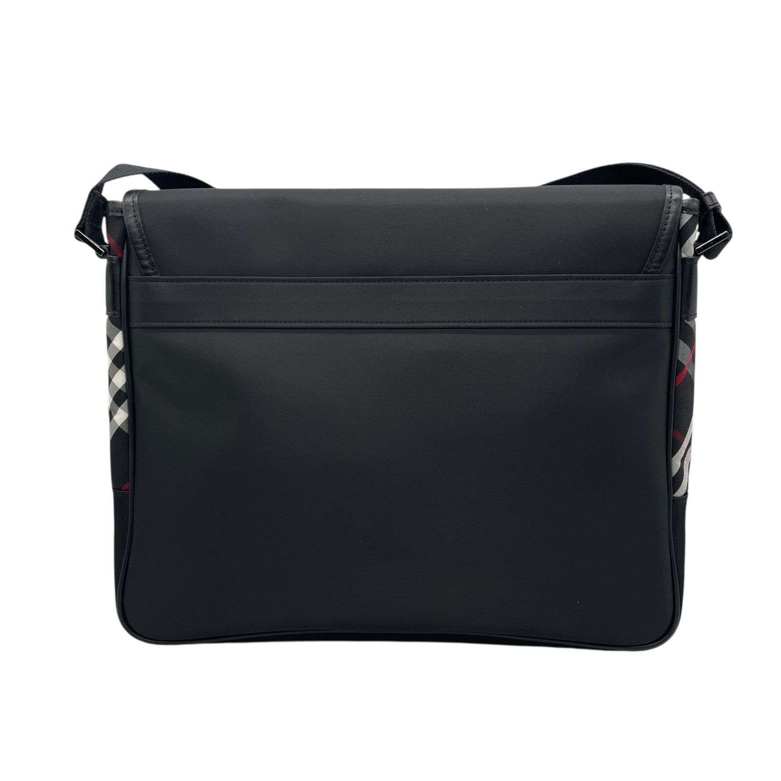 希少　バーバリーブラックレーベル　チェック　メッセンジャーバッグ　革×キャンバス 未使用級 BURBERRY BLACK LABEL バーバリーブラックレーベル
