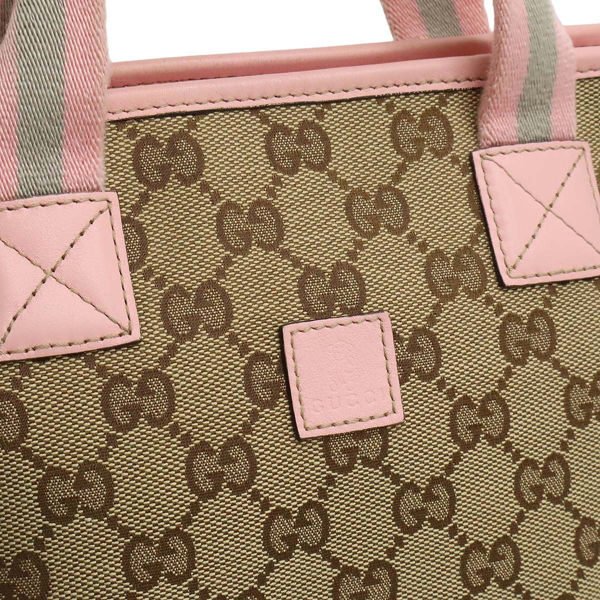 美品 ✨ グッチ ミニトートバッグ GG柄 シェリーライン キャンバス 美品 ✨ グッチ ミニトートバッグ GG柄 シェリーライン