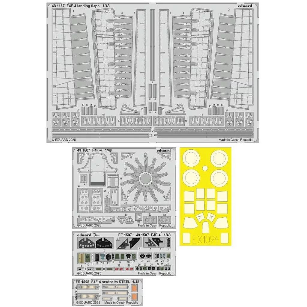 [Brand New] Plastic Model 1/48 F4F-4 Big ED Parts Set (for Academy) “BIG ED Series” Etched Parts [EDUBIG49448]