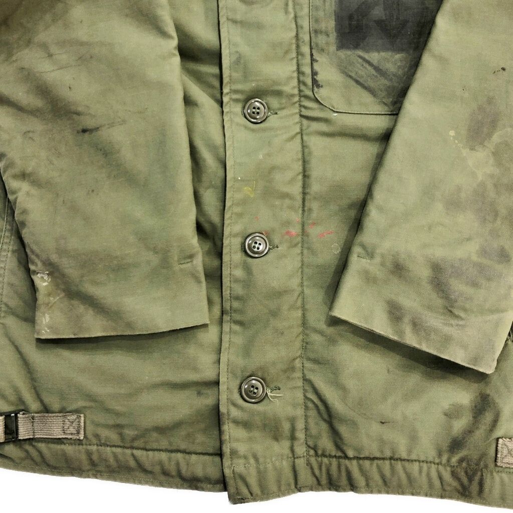 80年代 米軍実物 U.S.NAVY A-2 デッキジャケット オリーブ メンズ XS相当 古着 V6509 KANDAIZUMI_COM