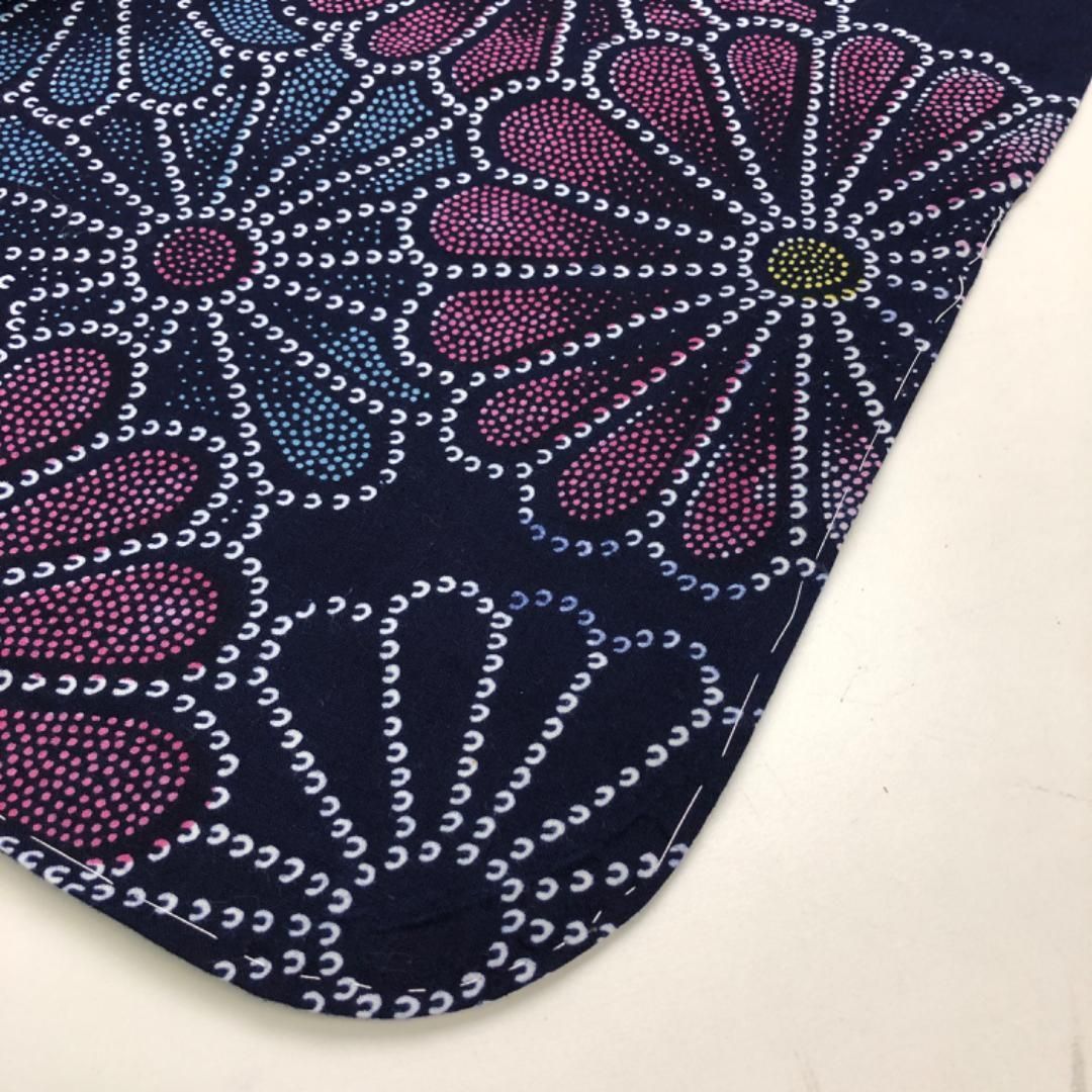 夏着物 浴衣 菊の花模様 しつけ糸 藍色 K-5029 夏着物 浴衣 菊の花模様 しつけ糸 藍色 K-5029 - メルカリ