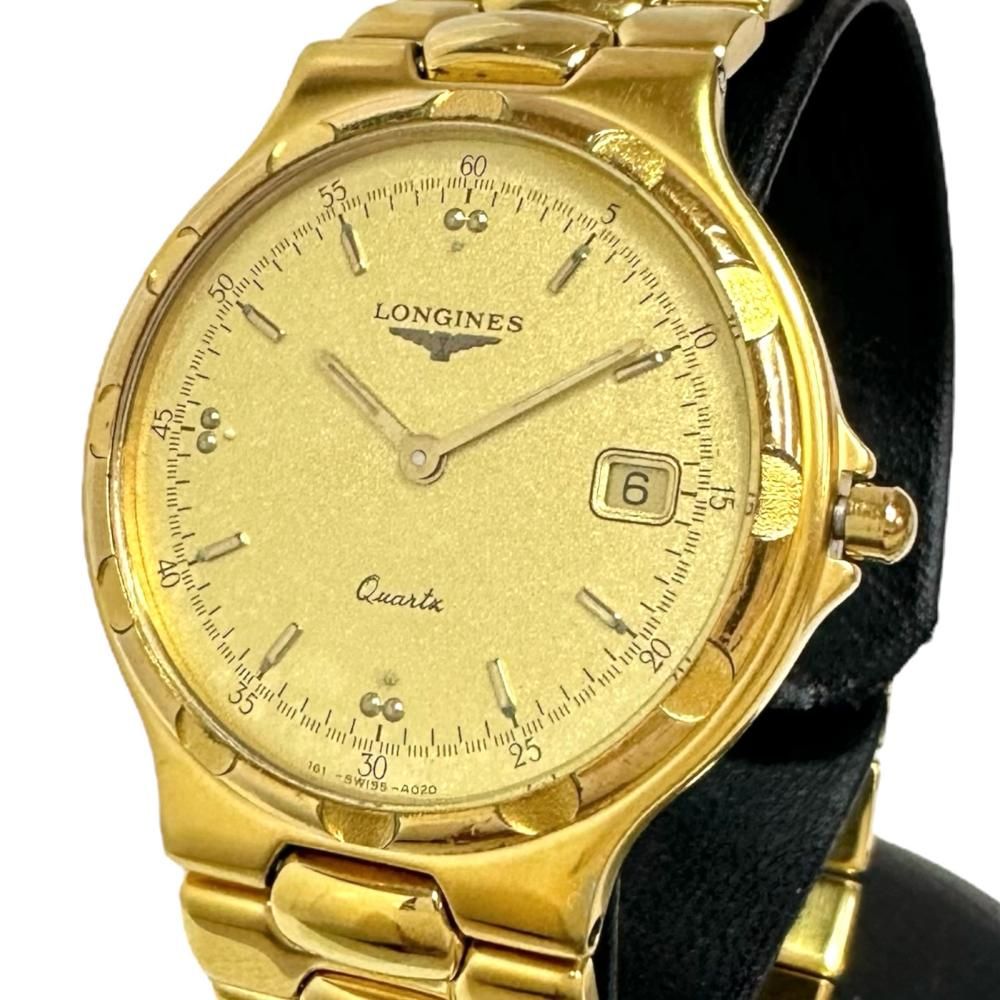 LONGINES|ロンジン コンクエスト L1.614.2 腕時計 GP クオーツ ゴールド文字盤 ボーイズ 真子質店 GD
