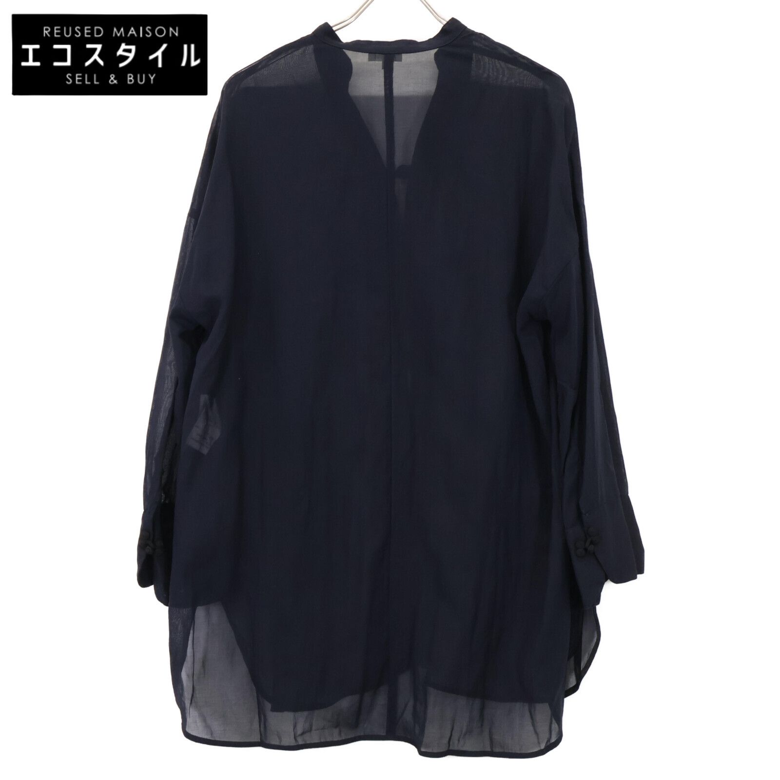 ENFOLD エンフォルド 300DA330-0930 ﾈｲﾋﾞｰ ｺｯﾄﾝ ﾋﾞｯｸﾞｼﾙｴｯﾄｼｱｰﾁｬｲﾅｼｬﾂ  