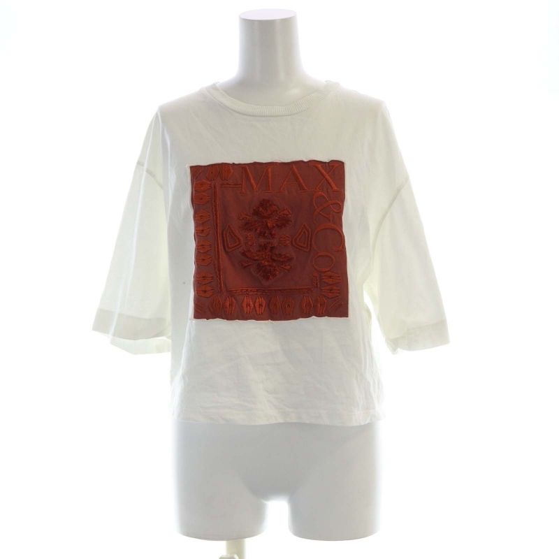新品】マックス&コー ロゴ刺繍Tシャツ イエロー