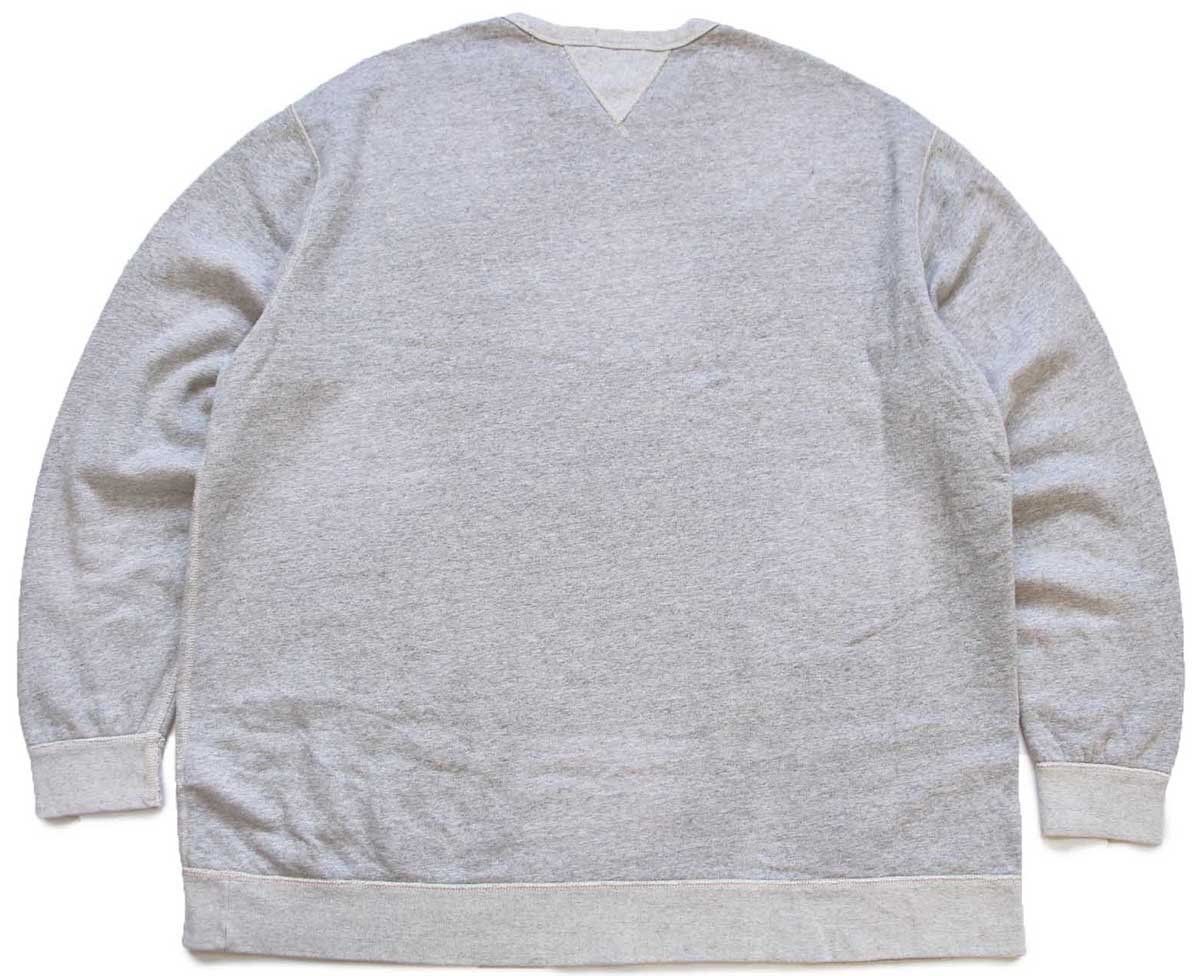 RRL RALPH LAUREN 両V 染み込みプリント スウェット ホワイト POLO 