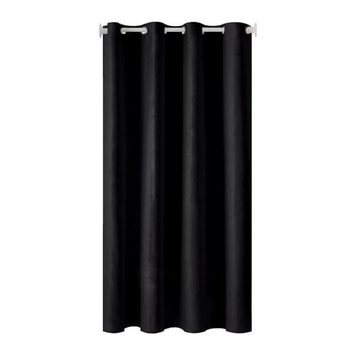 L 180.00cm x W 120.00cm_ブラック Topfinel カーテン 遮光 間仕切りカーテン 断熱 幅120cm 丈180cm 1枚入り ブラック ハトメ型 突っ張り棒 カーテン 仕切りカーテン ドアカーテン 目隠し 玄関 キッチン リ