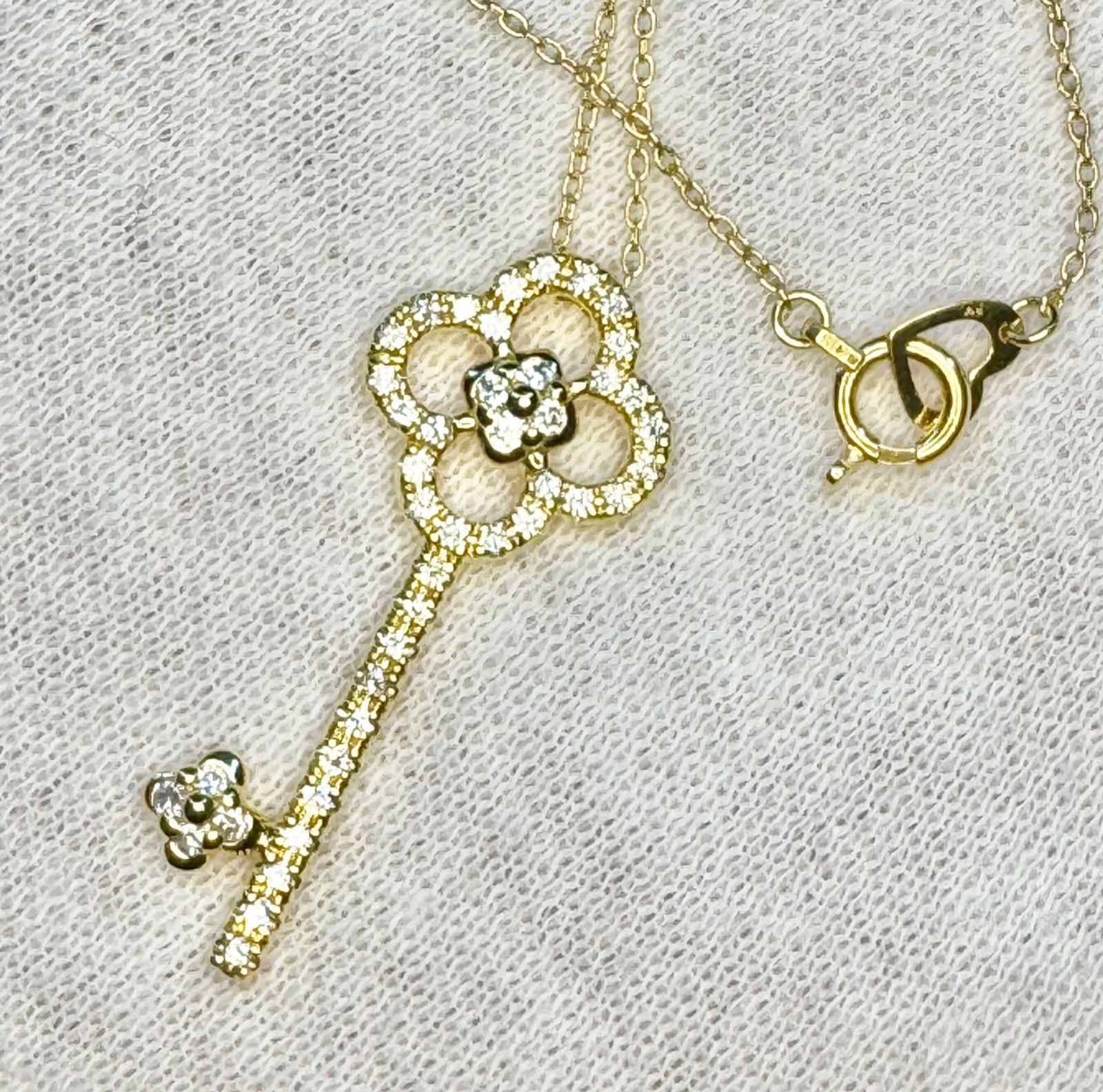 ポンテヴェキオ◇K18YG*エントラータダイヤモンドネックレス*鍵*かぎ