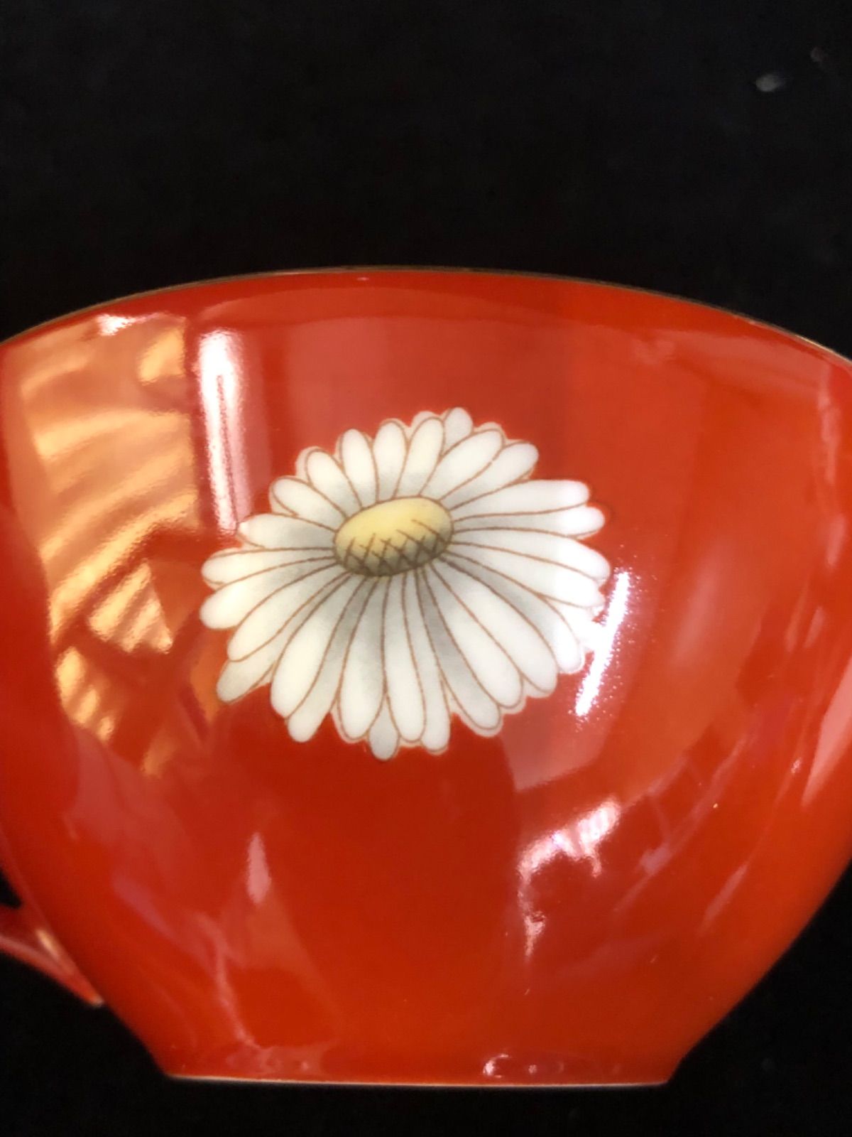 希少 ノリタケ 朱地 白菊 カップ＆ソーサー 6客 オールド