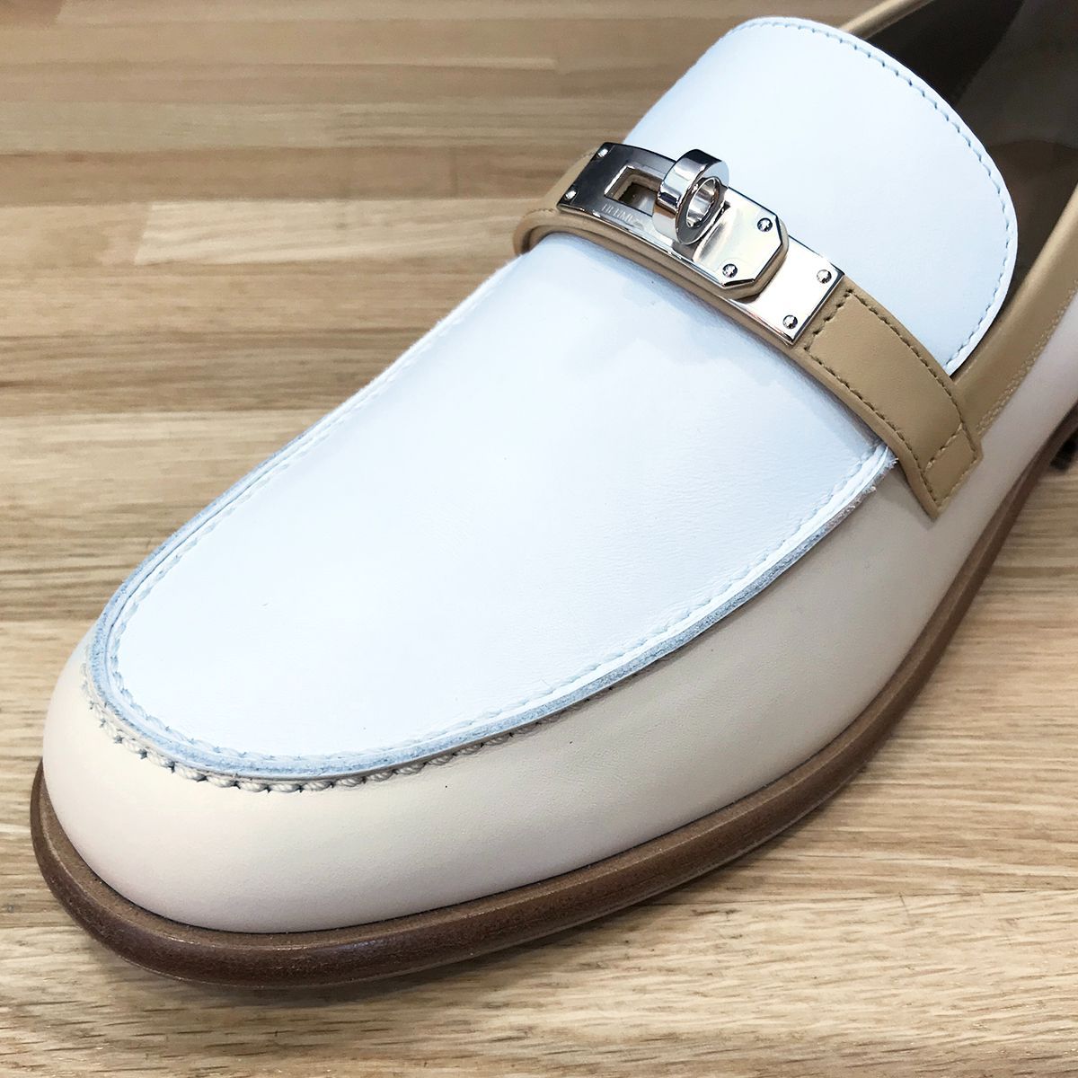 新品未使用】エルメス モカシンデスタン ケリー金具 ホワイト