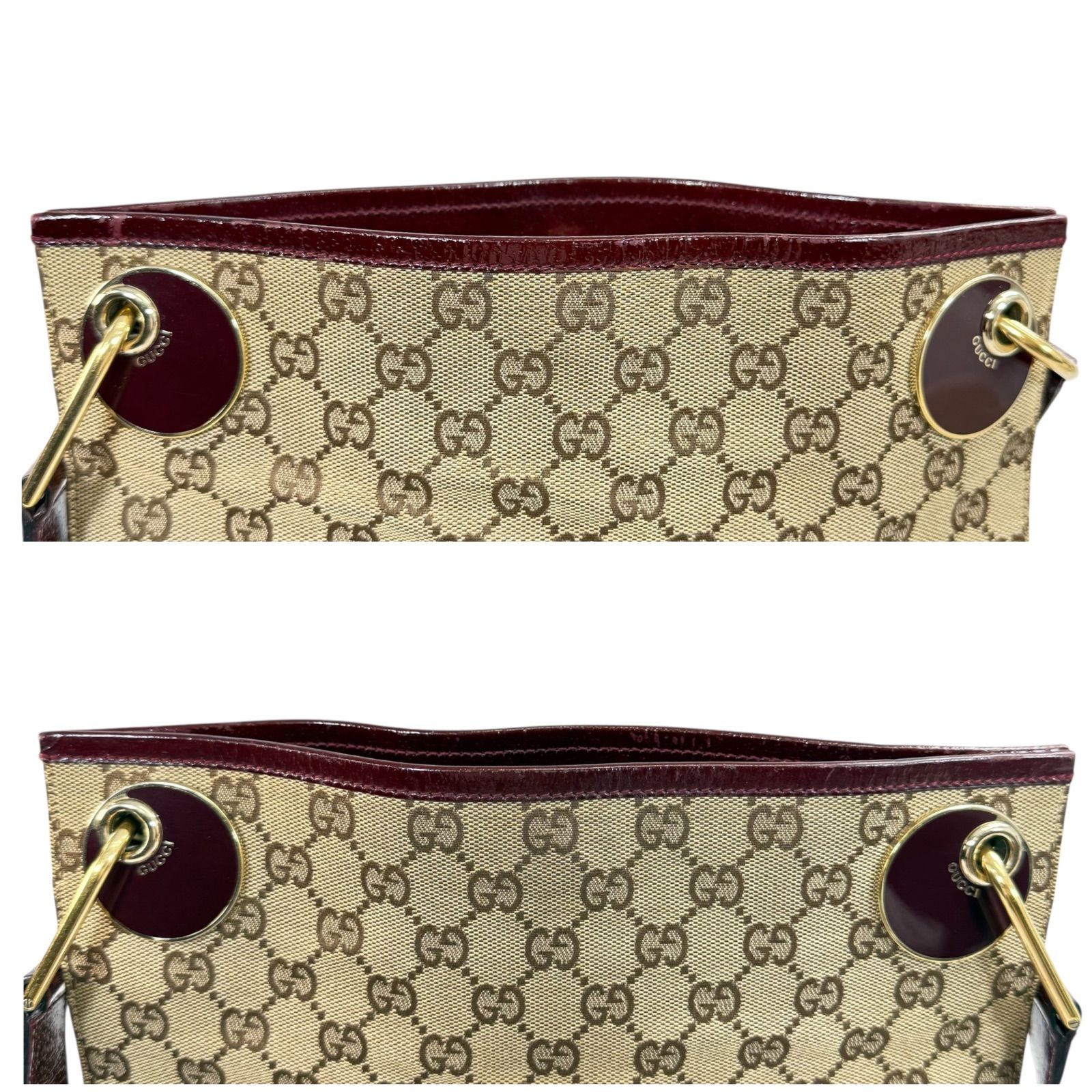 美品】 GUCCI グッチ GGキャンバス エナメル ショルダーバッグ