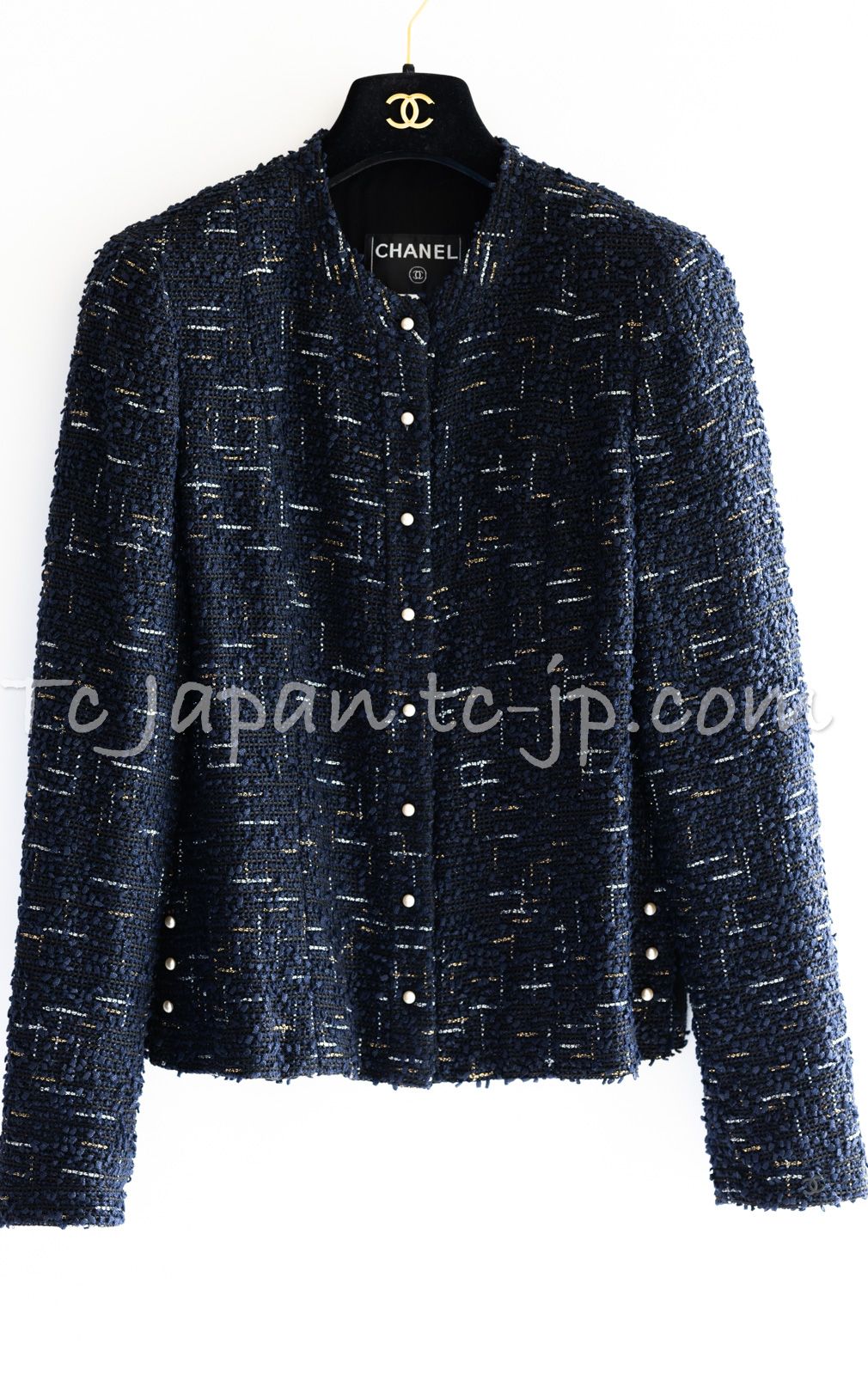 シャネル ジャケット CHANEL 春夏 サマー ツイード ブラック