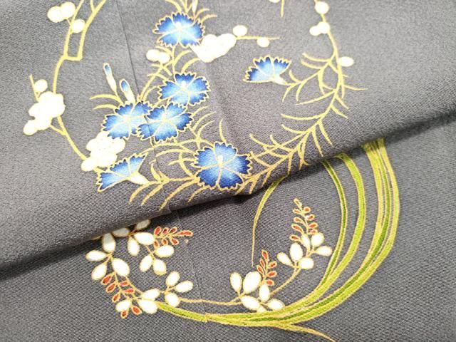 平和屋着物○訪問着 作家物 草花丸文 ロング丈 正絹 逸品 DAAS2304tw