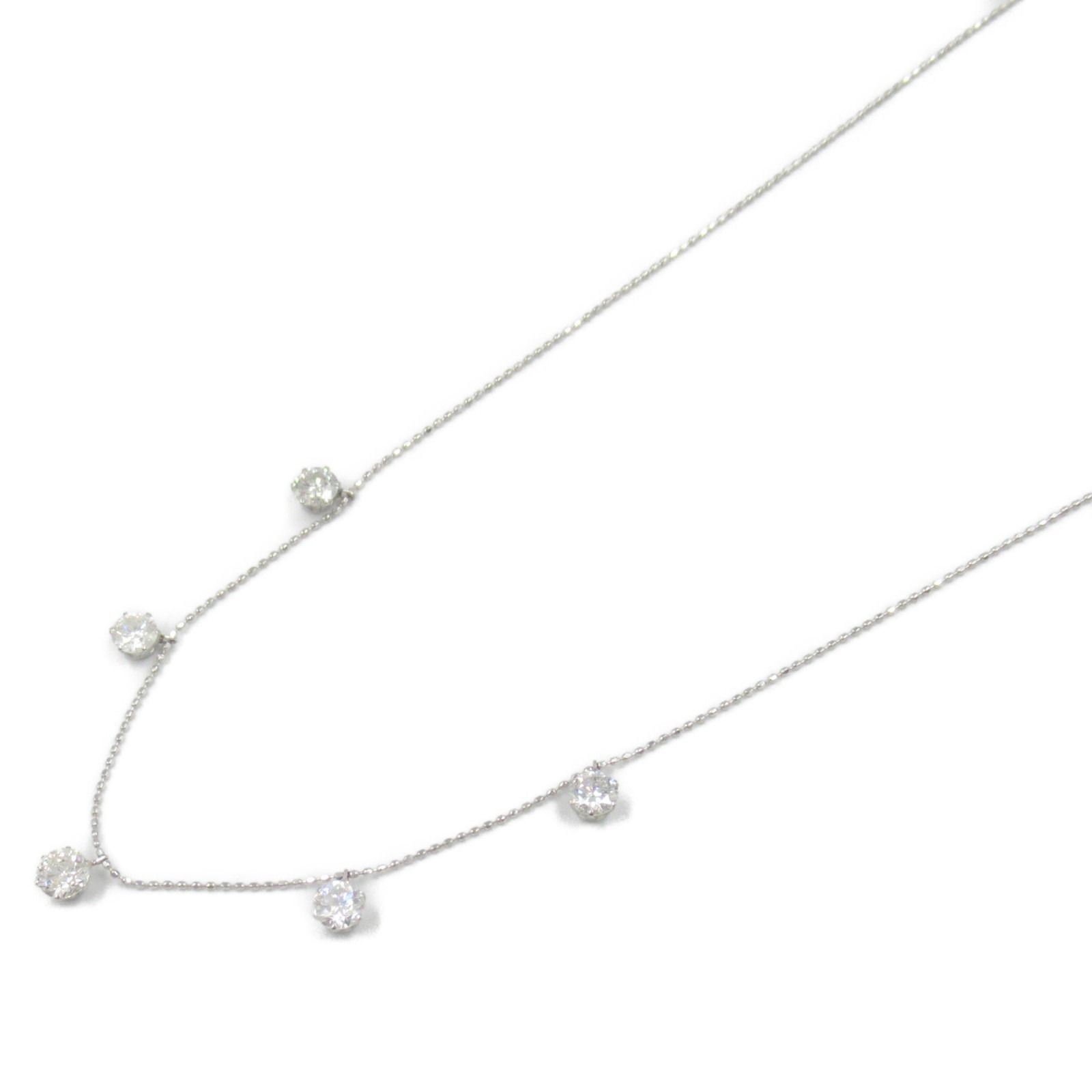 ジュエリー JEWELRY ネックレス ダイヤモンド ネックレス ﾀﾞｲﾔ 3.1g 首回45.5㎝ Pt850プラチナ ダイヤモンド ネックレス レディース Used A