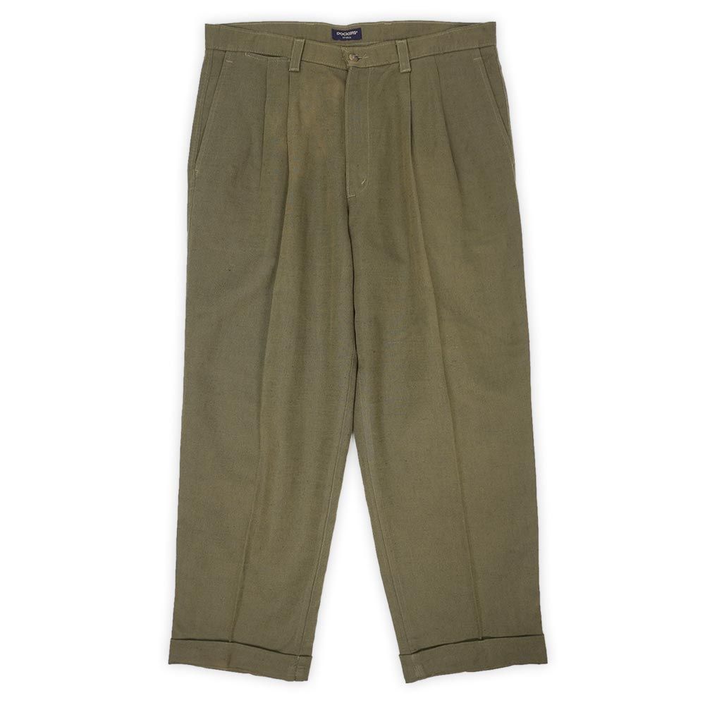 USA製 90s DOCKERS 2タック チノ パンツ W36×L29 カーキ リーバイスドッカーズ、2タックショーツ、サイズ38インチ 90s W36