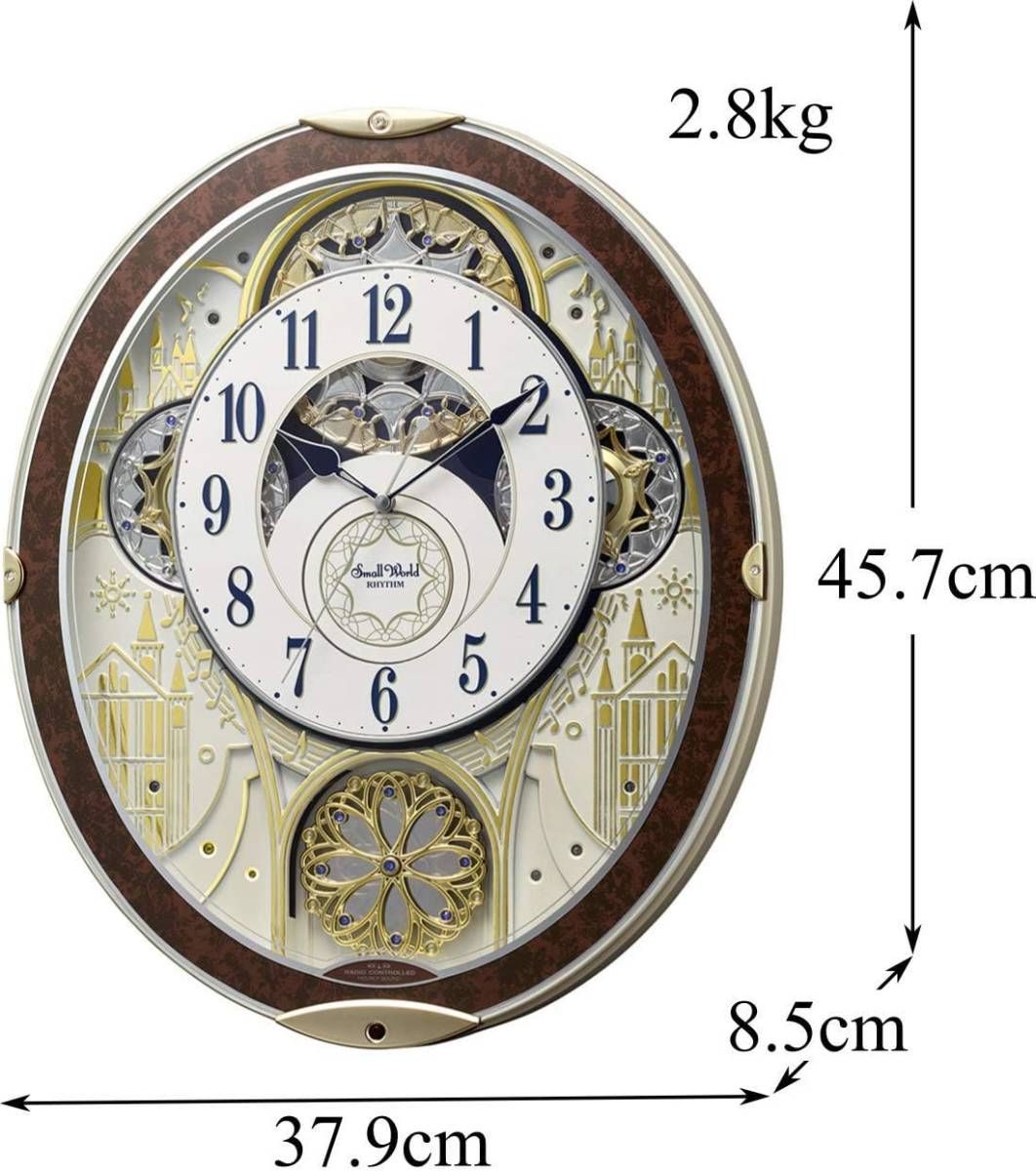 新品 送料無料】リズム(RHYTHM) 掛け時計 電波時計 からくり時計