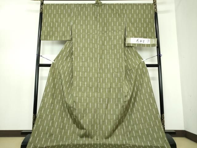 平和屋着物●上質な紬 花杉木 変わり間道 証紙付き ロング丈 正絹 DAAX4308ps