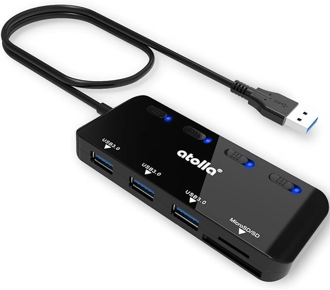 【定番人気，SALE】 atolla SDカードリーダー USB3.0 カードリーダー USBハブ 5-in-1 USB3.0ポート+SDu0026TF/microSDカードリーダー 同時読み書き【microSDXC/microSDHC/microSD/SD/SDHC/S 応募券