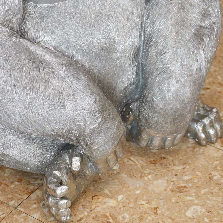 ゴリラ 91cm シルバー オブジェ 置物 コング リアル アニマルオブジェ ゴリラ 91cm シルバー オブジェ 特大 置物 コング オーナメント