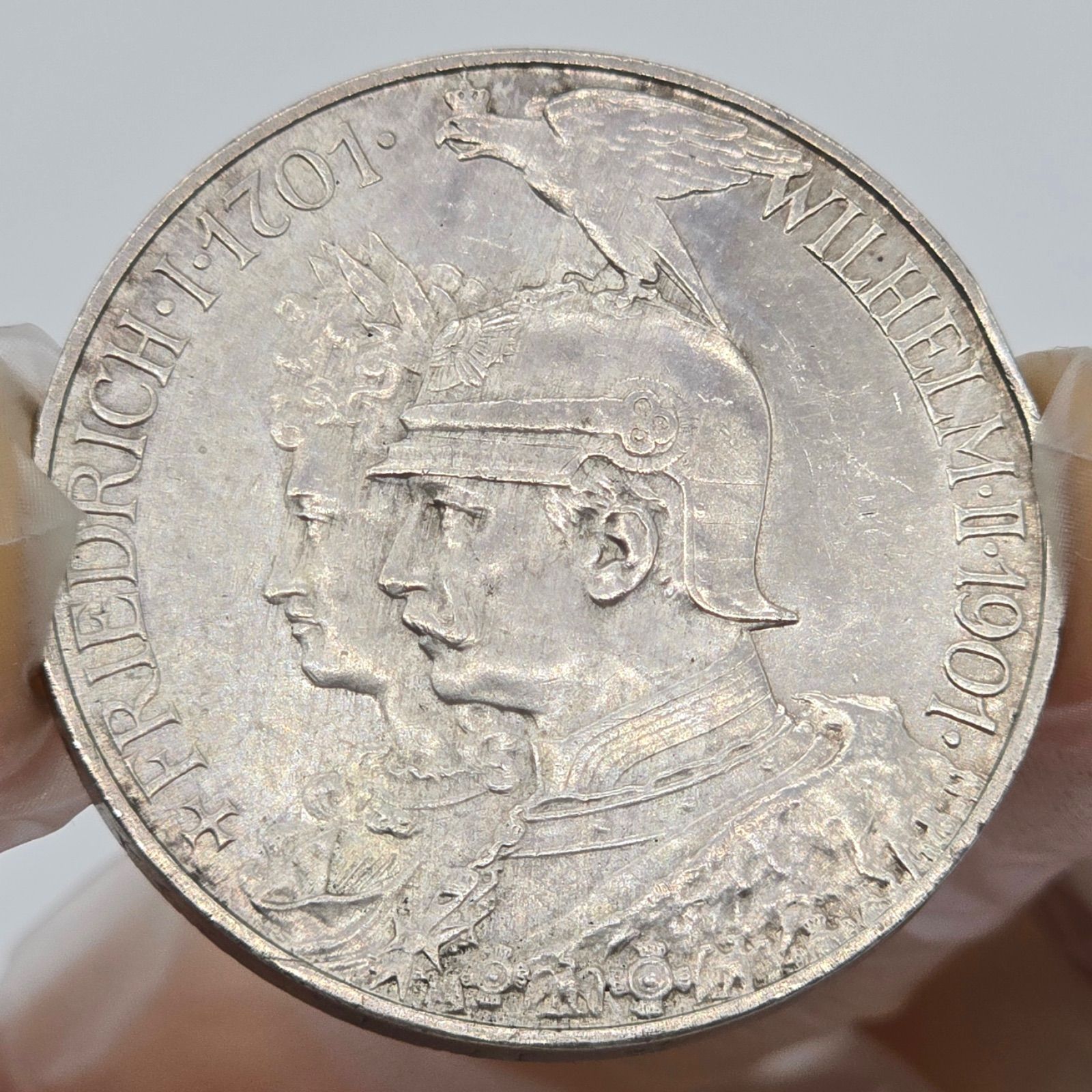 ドイツ プロイセン王国 1901 5マルク銀貨 戴冠200周年記念