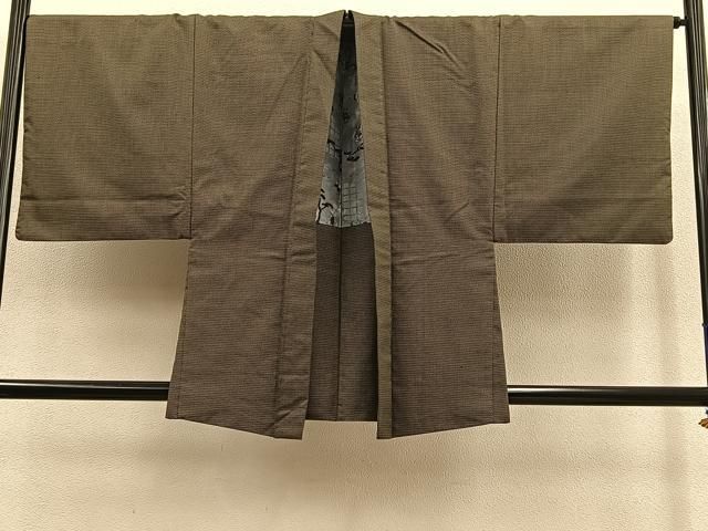 平和屋着物#男性 羽織 紬 100亀甲 総詰め 正絹 BAAU0021gt