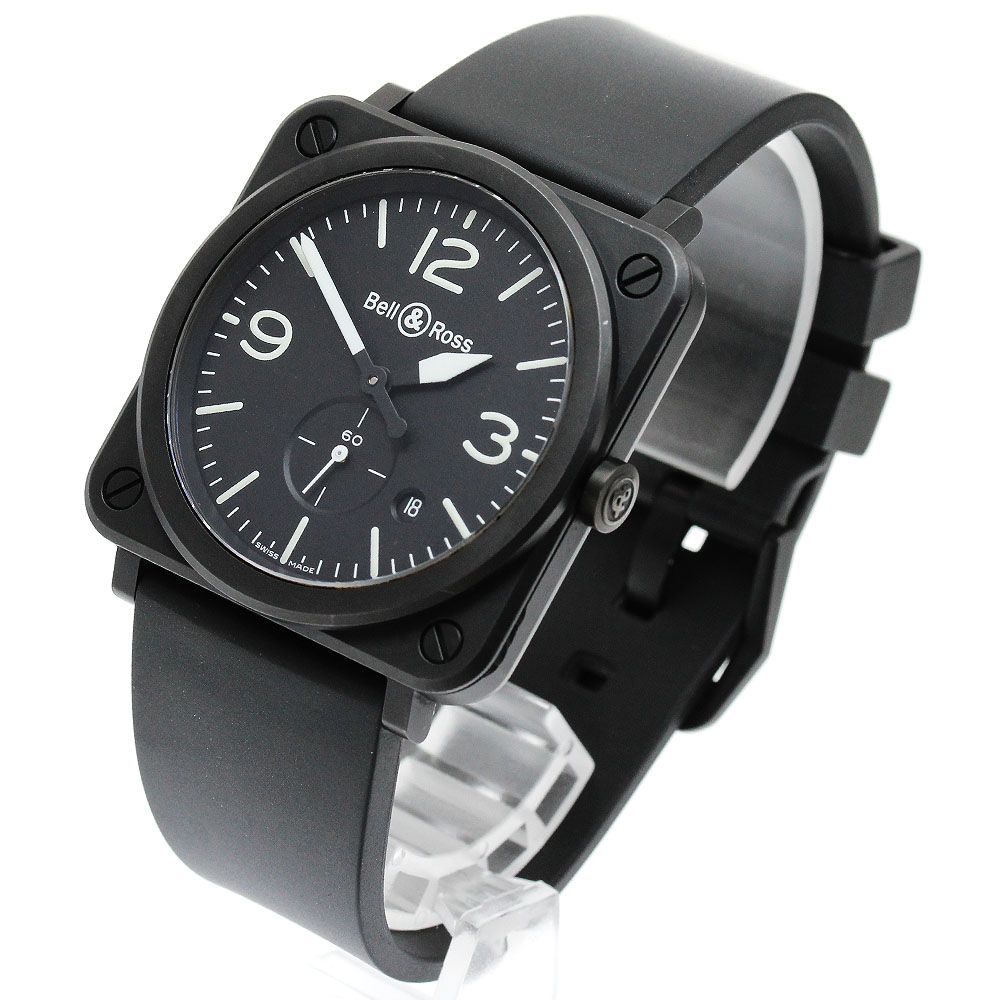 ベル&ロス Bell&Ross BRS-64-CMBL マットブラック スモールセコンド デイト クォーツ メンズ_907850