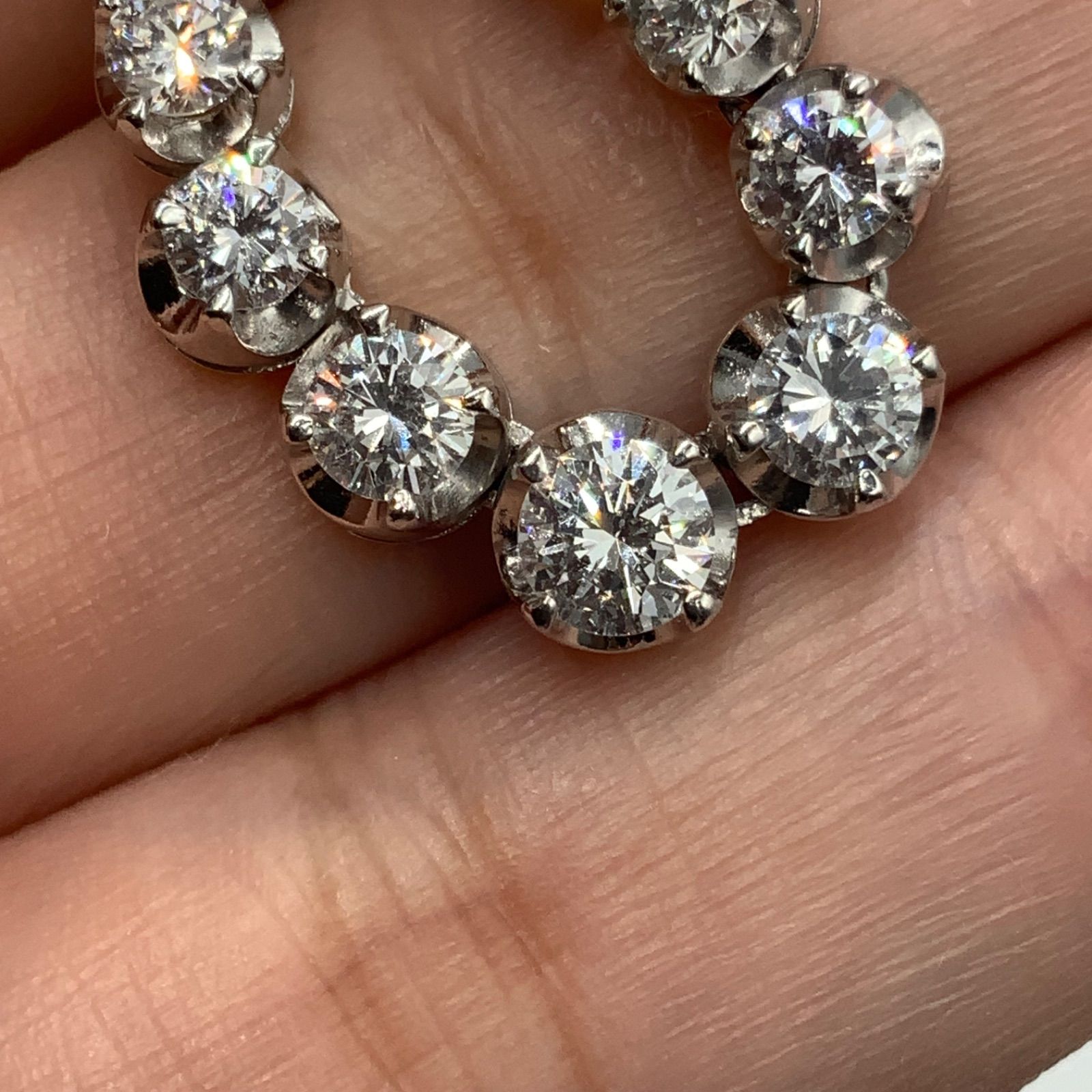 Pt850 ダイヤモンドネックレス テニスネックレス 5ct 0.32ct 28.3g 約45cm