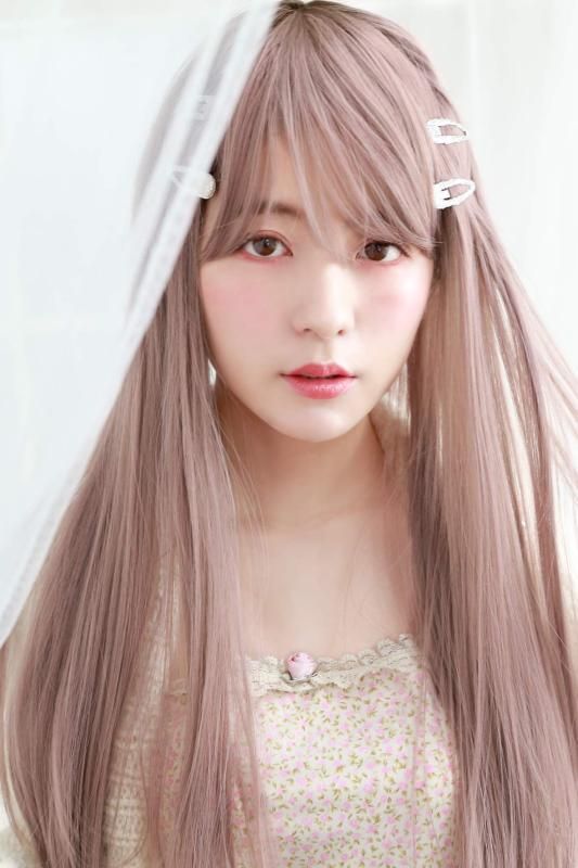 オールグラデピュアストレート耐熱グレーラベンダー
