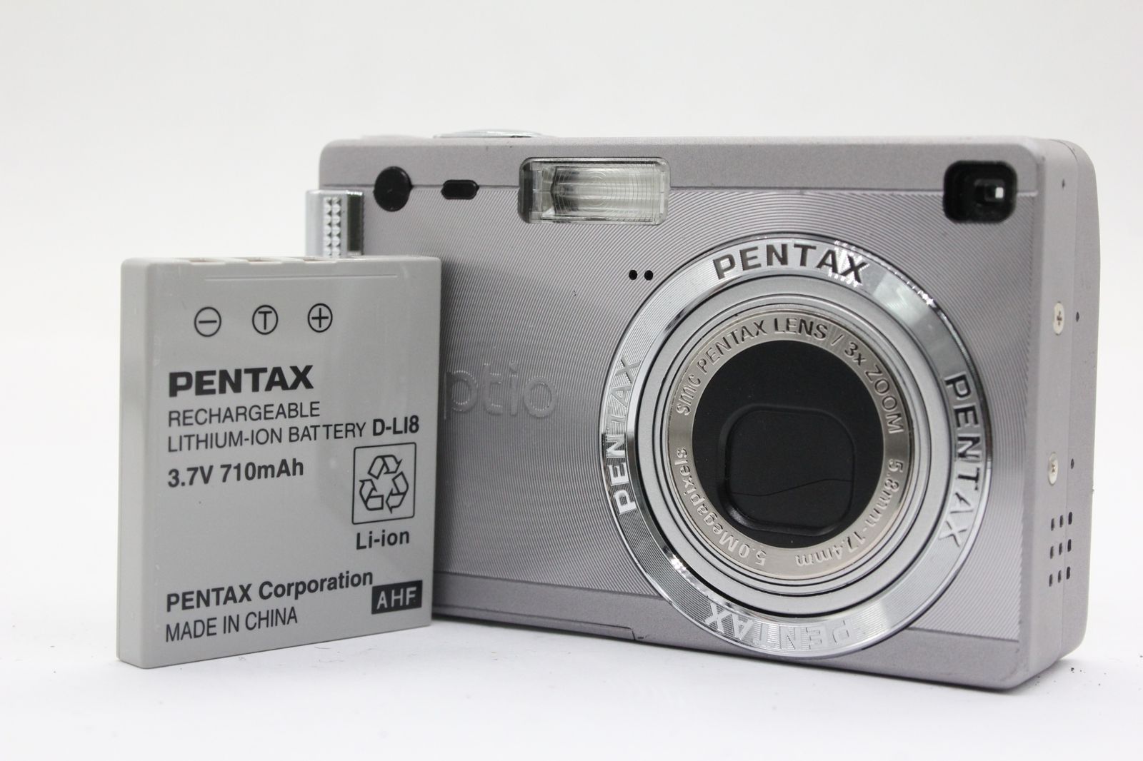 返品保証】 ペンタックス Pentax Optio S5i smc 3x バッテリー付き コンパクトデジタルカメラ v3583