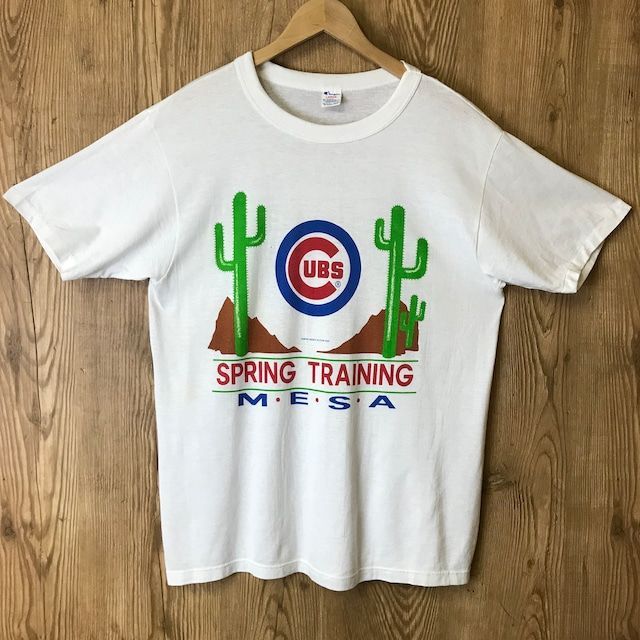 USA製 80s VINTAGE Champion トリコタグ MLB CUBS 染み込み