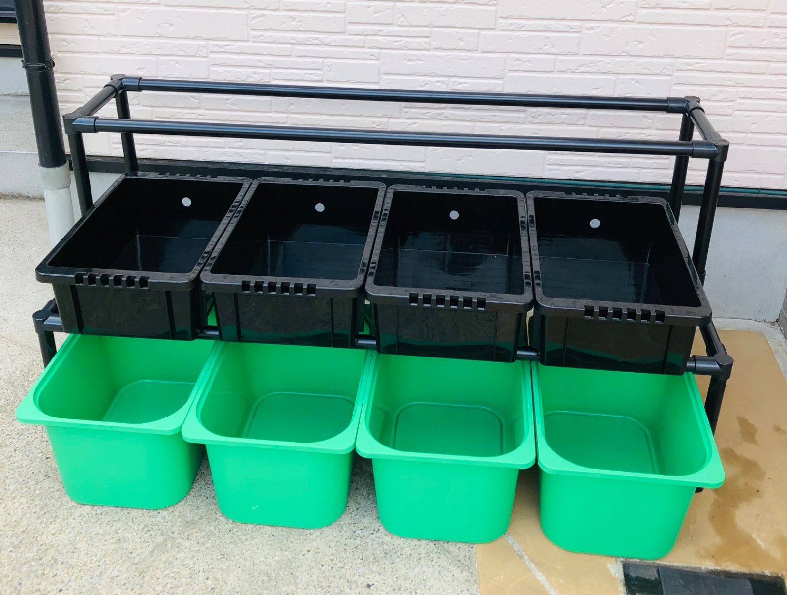メダカ飼育ラック ブラック【接着剤付】 NVBOX13を12個置けます メダカ飼育ラック ブラック【接着剤付】 NVBOX13を12個置けます