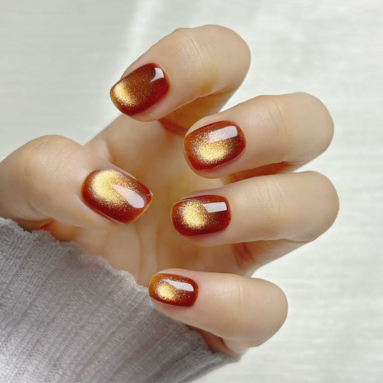 [Spring Fair] OHMI GALLERY Magnetic Nail, Belly, Short Round, One Color, 100% Handmade, Luxurious, Unisex, NTVRMSC, Agate