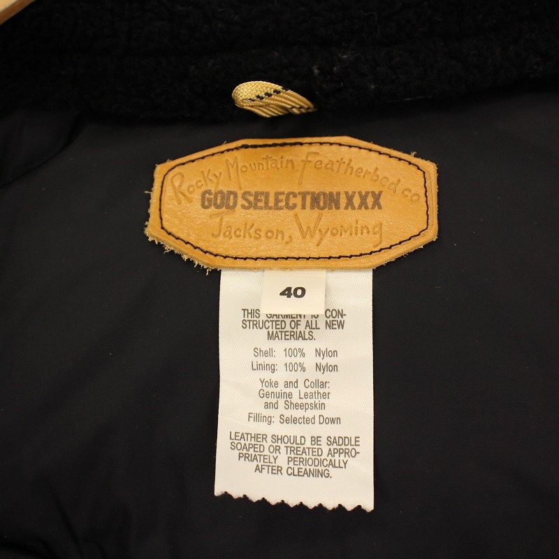 GOD SELECTION XXX ROCKY MOUNTAIN ダウンベスト ロッキー マウンテン フェザーベッド Rocky Mountain FeatherBed