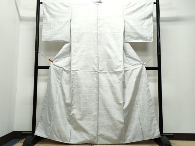 平和屋着物○本場大島紬 白大島 名匠たかし 9マルキ エ霞文 証紙付き