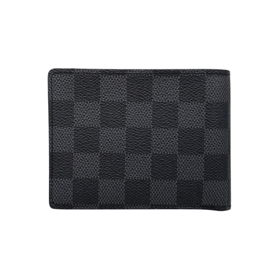 E4660 ルイヴィトン 2つ折り財布 ポルトフォイユ ミュルティプル N60434 ダミエ グラフィット ブラック グレー LOUIS VUITTON