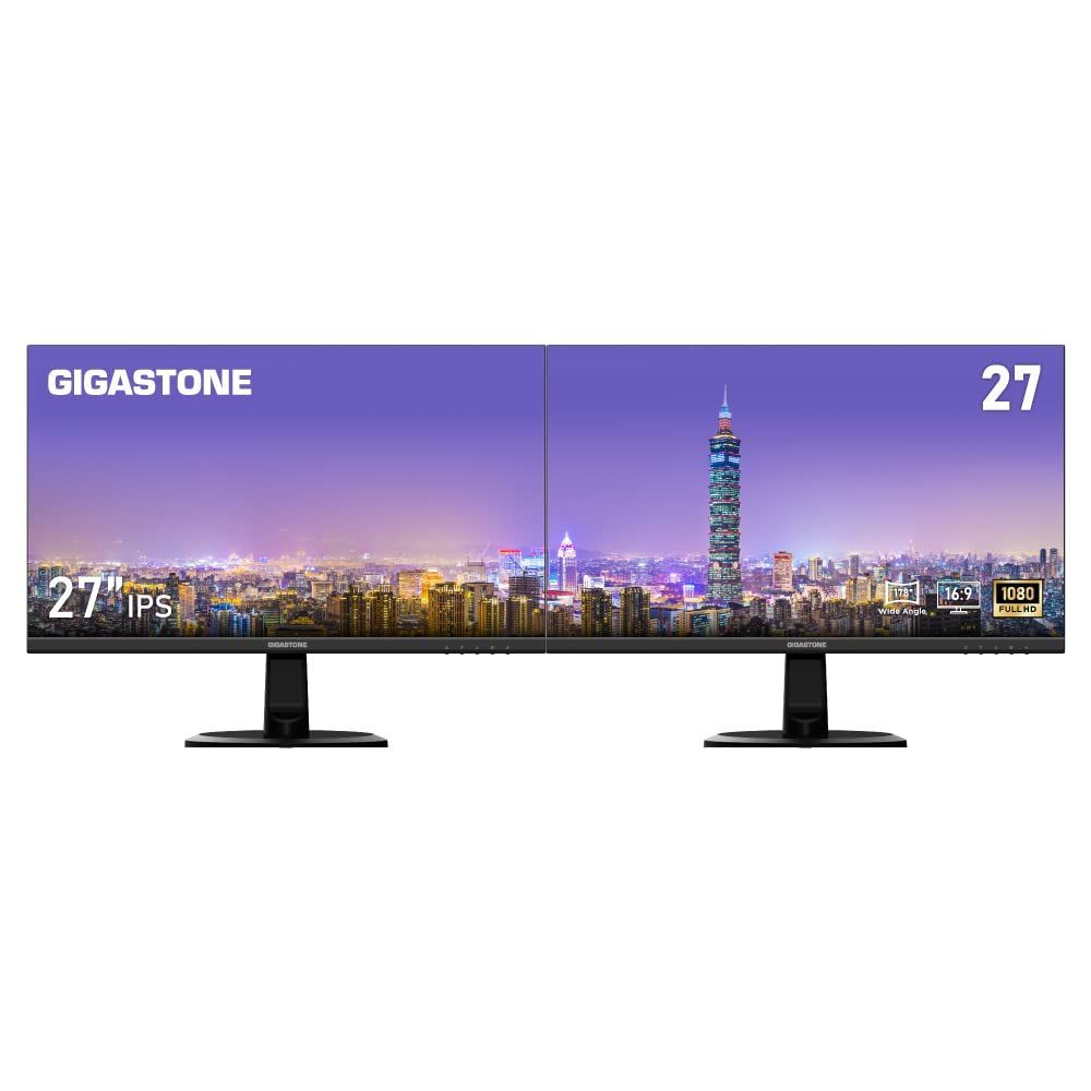 人気商品】Gigastone 27インチゲーミングモニター 2パック IPS 75Hz