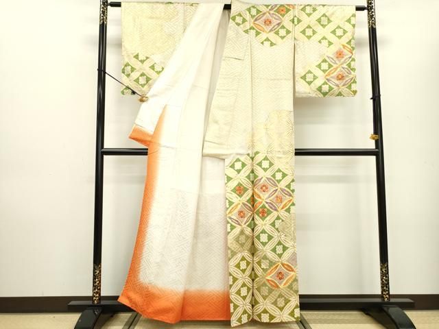 平和屋着物▽訪問着 駒刺繍 七宝花文 金彩 正絹 逸品 DAAU9272fe  